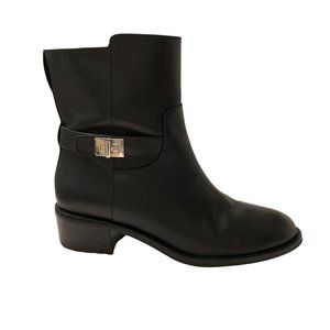 Cole Haan Kinley Short Waterproof Leather Pull-on Boots Size 8 Black